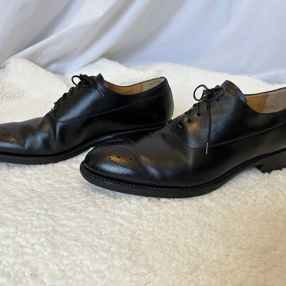 Jack Erwin Made by Hand Leather Black Oxford Shoe Size 11 - Picture 2 of 9